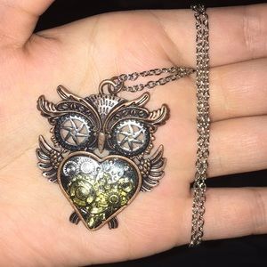 Steampunk owl necklace!